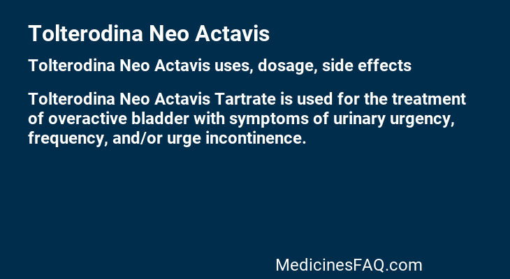 Tolterodina Neo Actavis