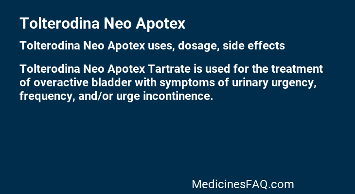 Tolterodina Neo Apotex