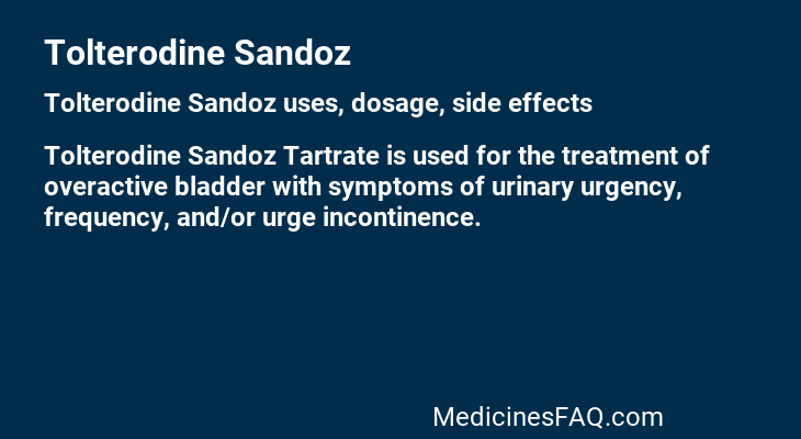 Tolterodine Sandoz