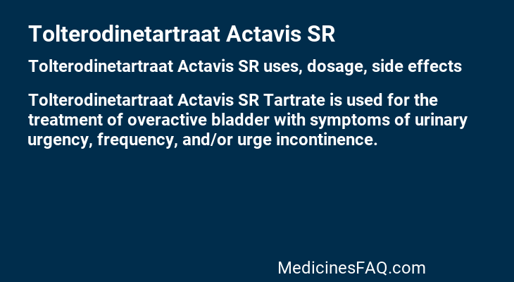 Tolterodinetartraat Actavis SR