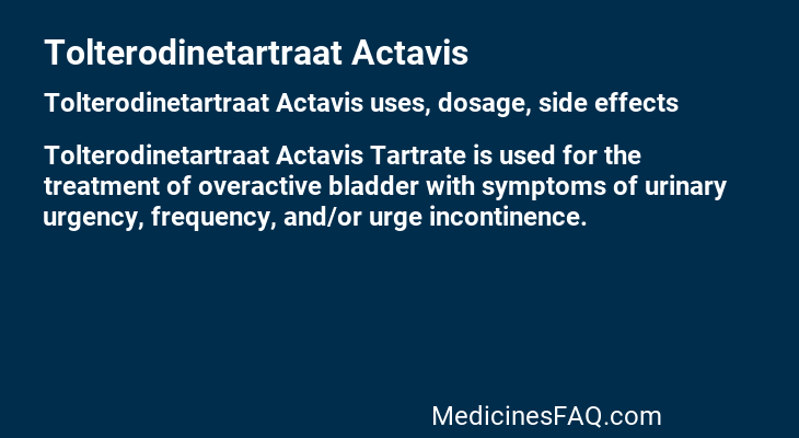 Tolterodinetartraat Actavis