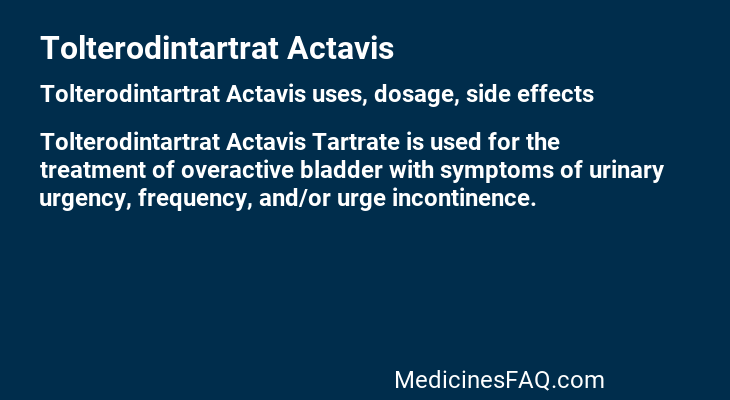 Tolterodintartrat Actavis