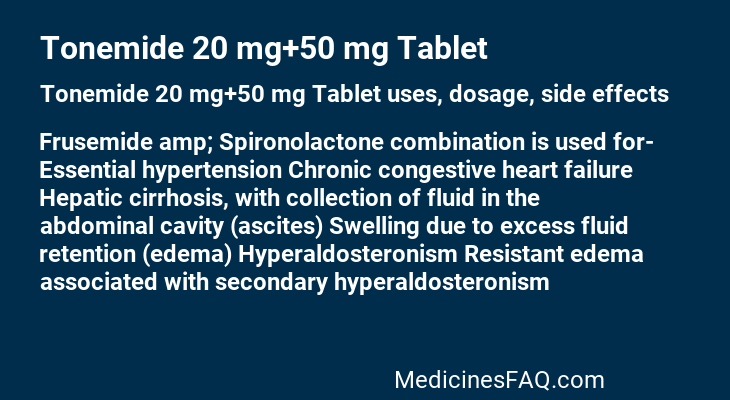 Tonemide 20 mg+50 mg Tablet