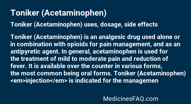 Toniker (Acetaminophen)