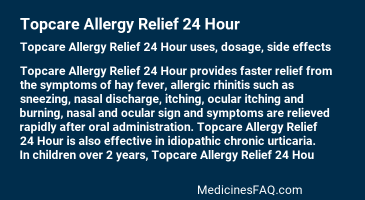 Topcare Allergy Relief 24 Hour