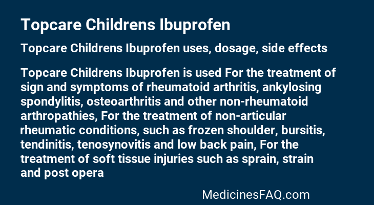 Topcare Childrens Ibuprofen