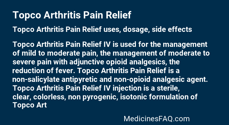 Topco Arthritis Pain Relief