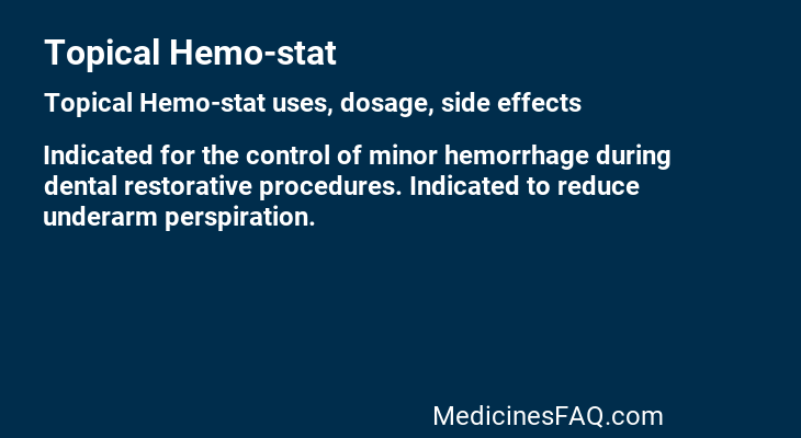 Topical Hemo-stat