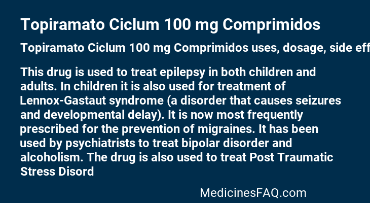 Topiramato Ciclum 100 mg Comprimidos