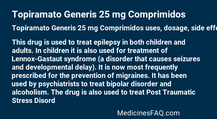 Topiramato Generis 25 mg Comprimidos