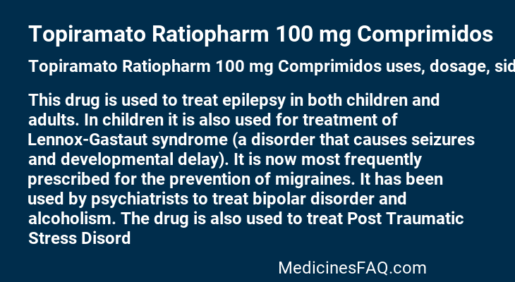 Topiramato Ratiopharm 100 mg Comprimidos