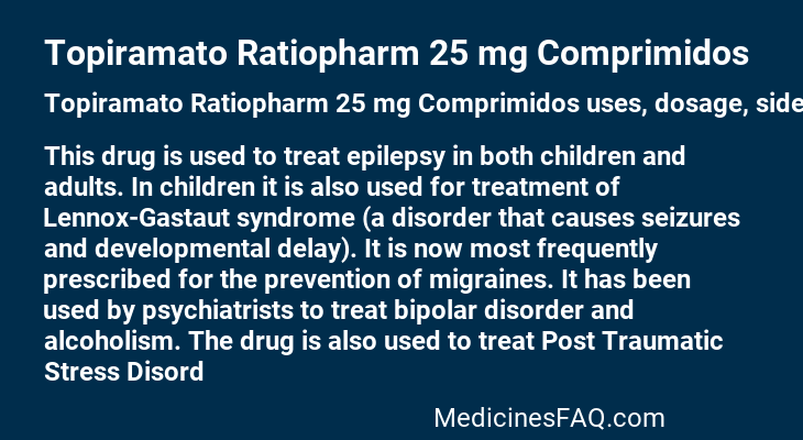 Topiramato Ratiopharm 25 mg Comprimidos