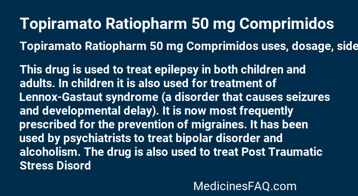 Topiramato Ratiopharm 50 mg Comprimidos