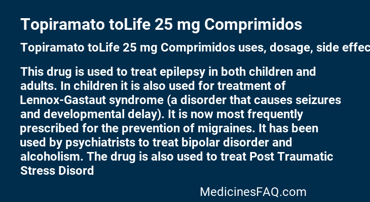Topiramato toLife 25 mg Comprimidos