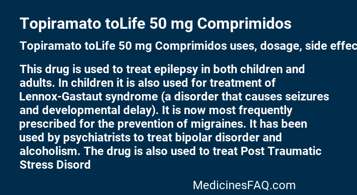 Topiramato toLife 50 mg Comprimidos