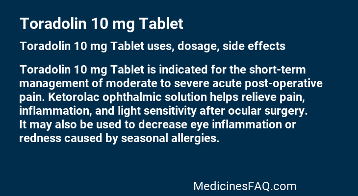 Toradolin 10 mg Tablet