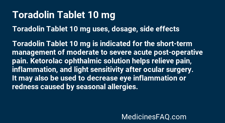 Toradolin Tablet 10 mg