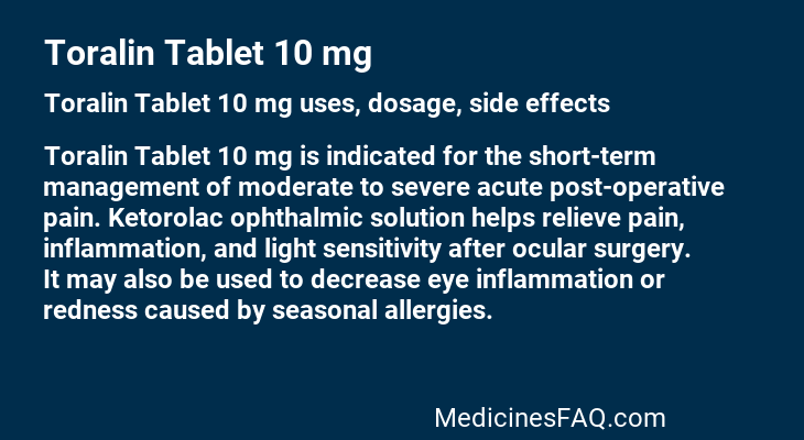 Toralin Tablet 10 mg