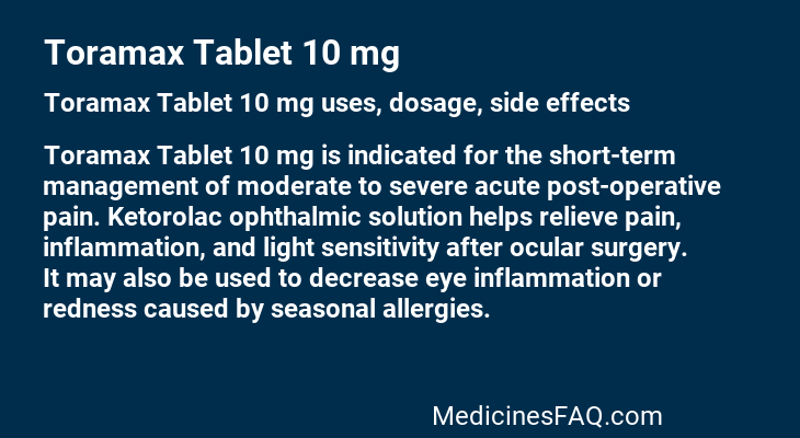 Toramax Tablet 10 mg