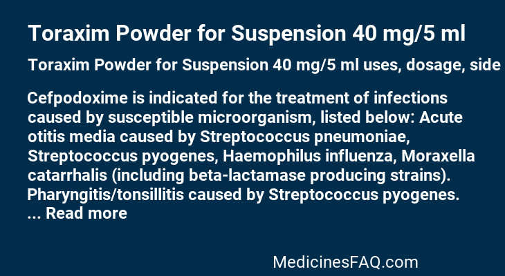 Toraxim Powder for Suspension 40 mg/5 ml