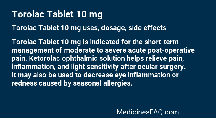 Torolac Tablet 10 mg
