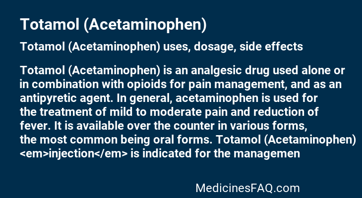 Totamol (Acetaminophen)