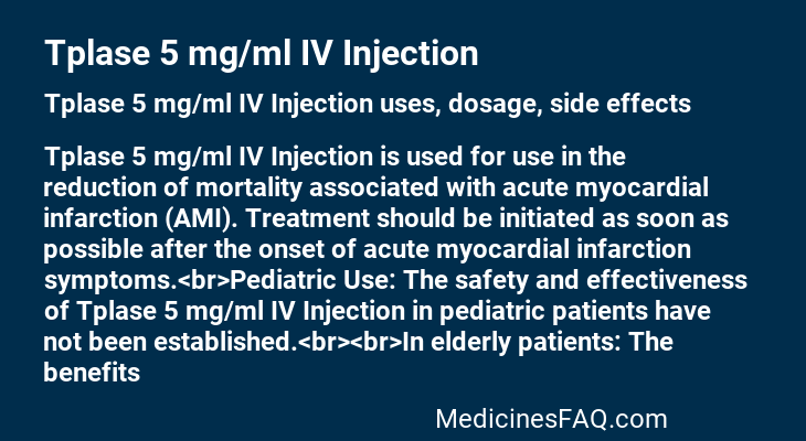 Tplase 5 mg/ml IV Injection