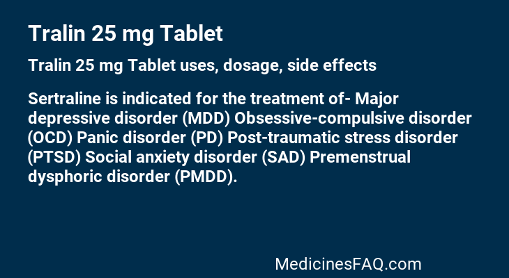 Tralin 25 mg Tablet