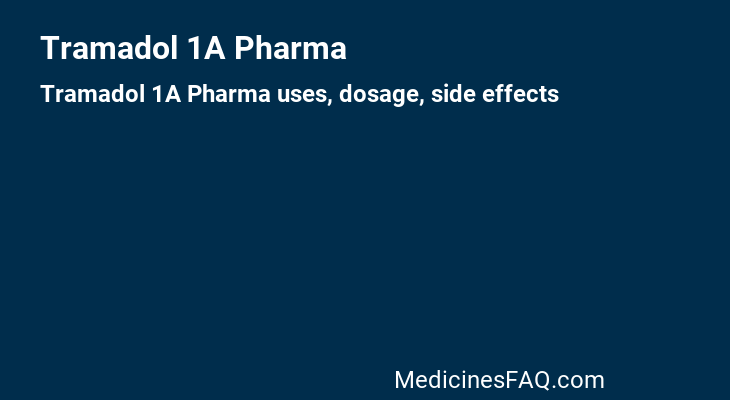 Tramadol 1A Pharma