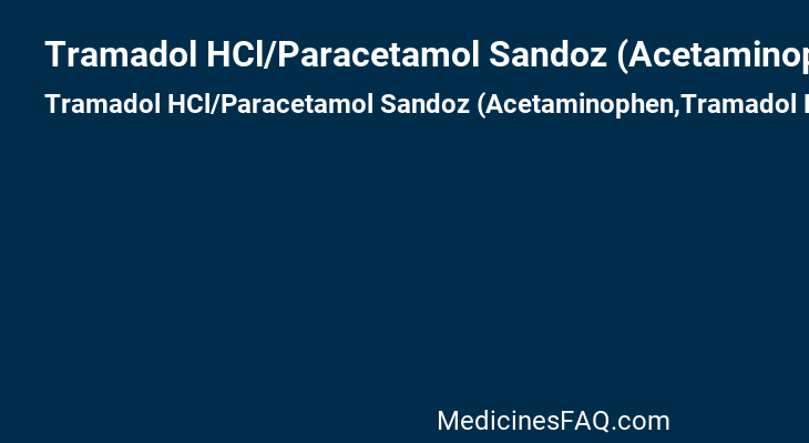 Tramadol HCl/Paracetamol Sandoz (Acetaminophen,Tramadol Hydrochloride)