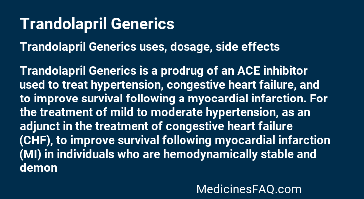 Trandolapril Generics