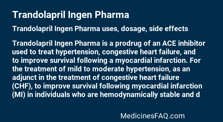 Trandolapril Ingen Pharma