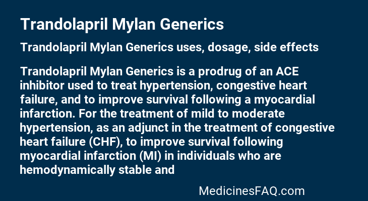 Trandolapril Mylan Generics