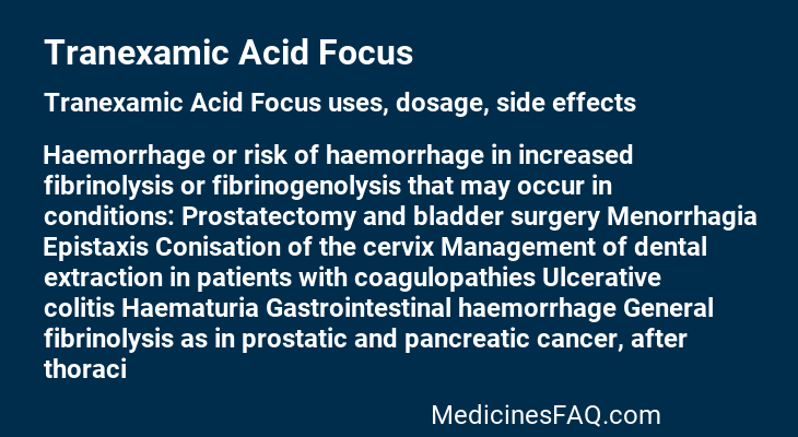 Tranexamic Acid Focus