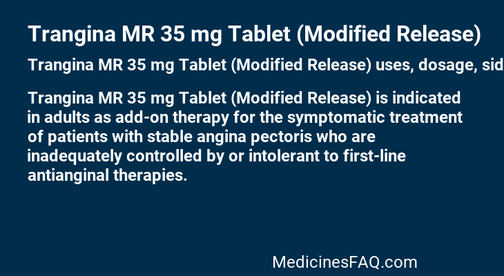 Trangina MR 35 mg Tablet (Modified Release)