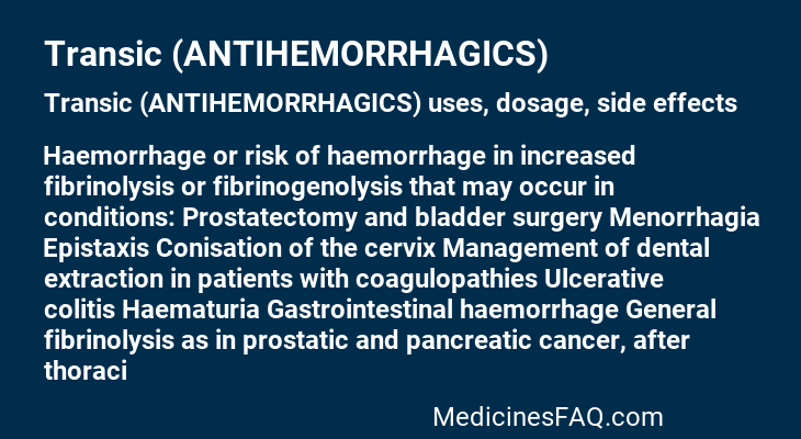 Transic (ANTIHEMORRHAGICS)