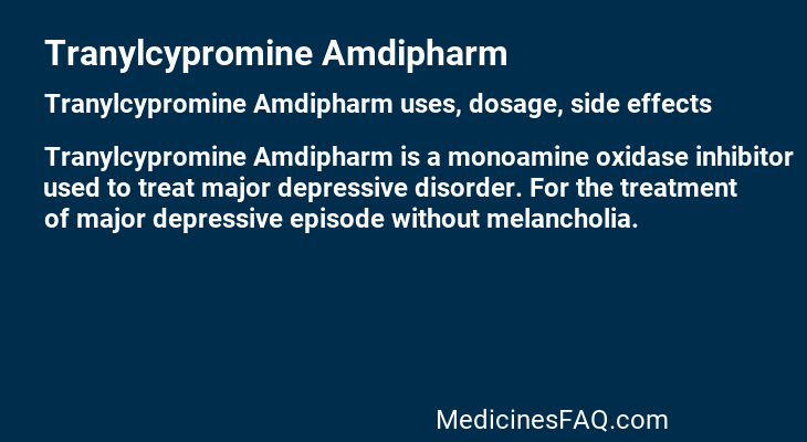 Tranylcypromine Amdipharm