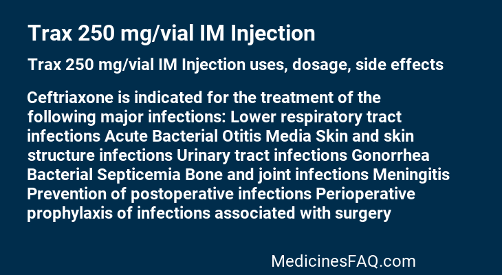 Trax 250 mg/vial IM Injection