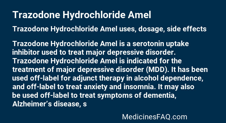 Trazodone Hydrochloride Amel