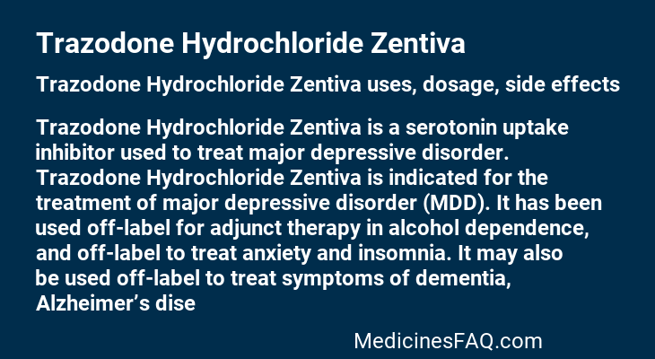 Trazodone Hydrochloride Zentiva