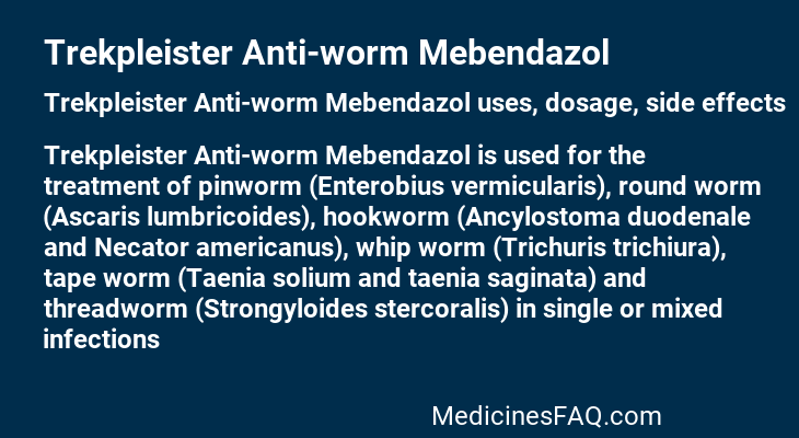 Trekpleister Anti-worm Mebendazol