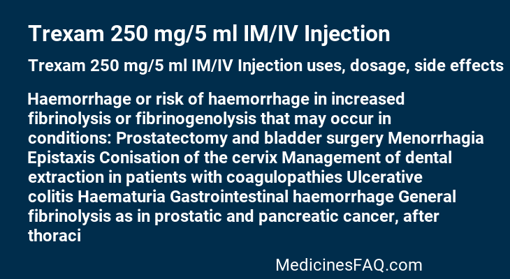 Trexam 250 mg/5 ml IM/IV Injection