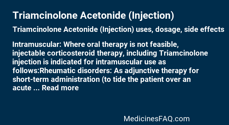 Triamcinolone Acetonide (Injection)