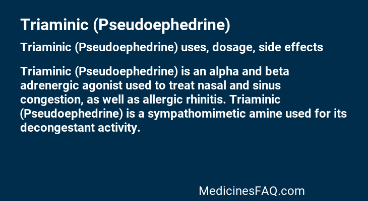 Triaminic (Pseudoephedrine)