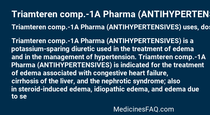 Triamteren comp.-1A Pharma (ANTIHYPERTENSIVES)