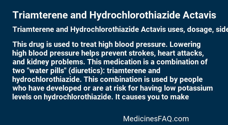 Triamterene and Hydrochlorothiazide Actavis