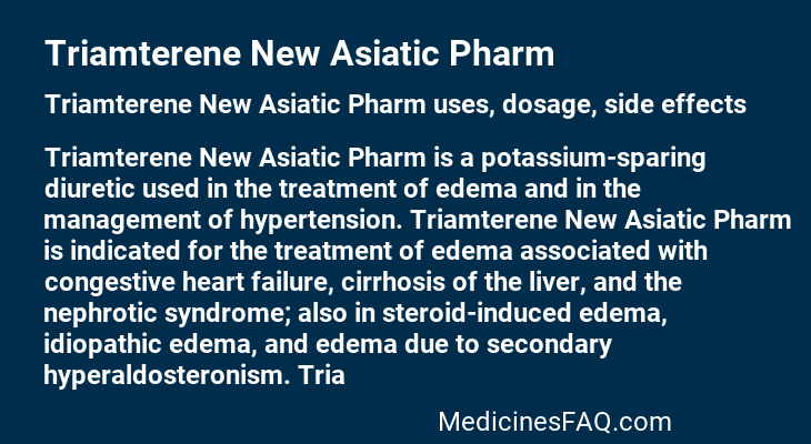 Triamterene New Asiatic Pharm