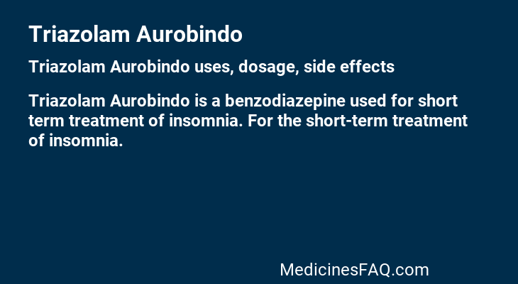 Triazolam Aurobindo