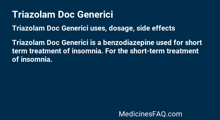 Triazolam Doc Generici