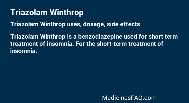 Triazolam Winthrop